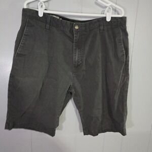 Volcom Chino Shorts Mens 36 Black Faded Flat Front Skater Casual